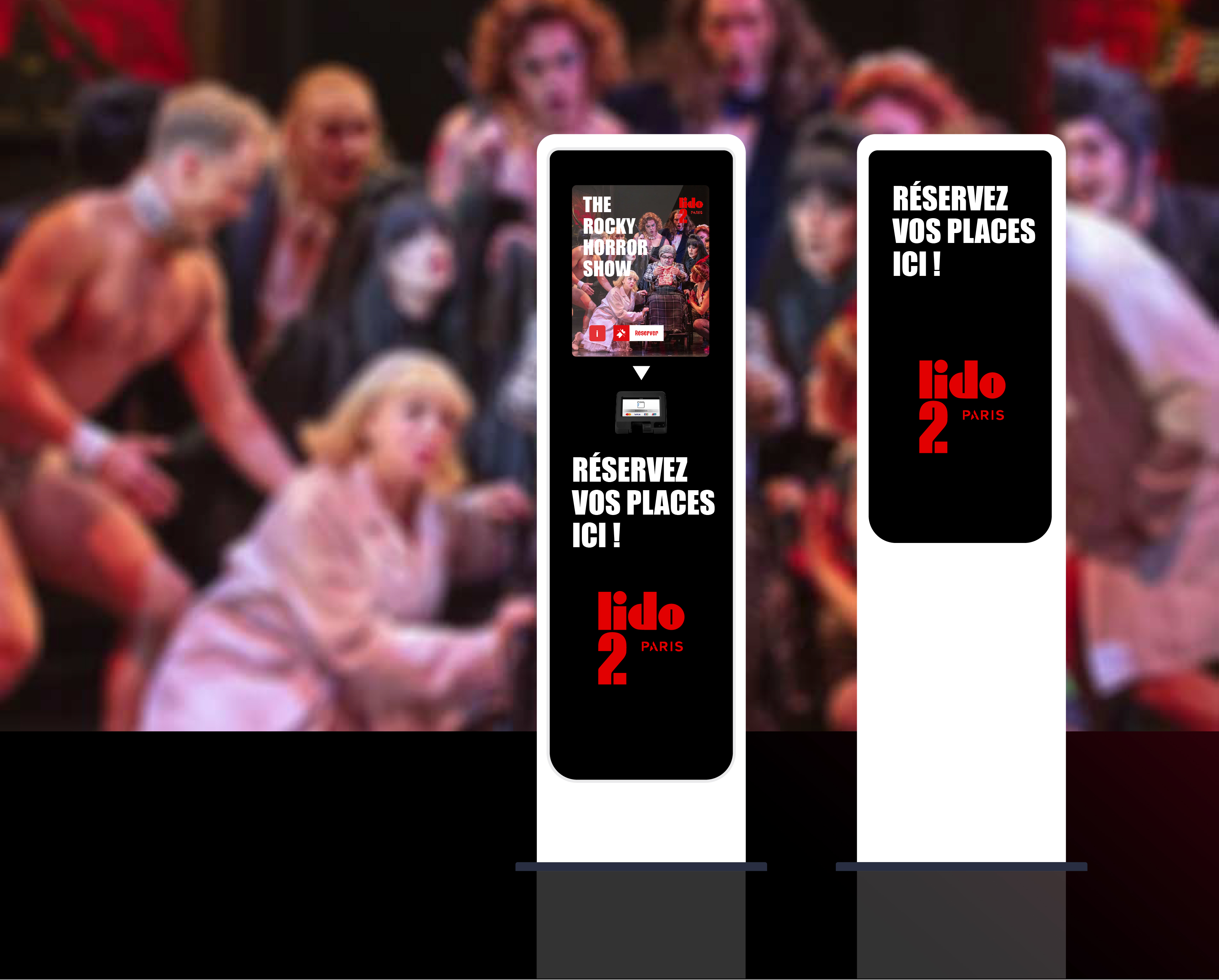 Exemple de personnalisation de la borne pour une salle de spectacle Exemple de personnalisation de la borne pour une salle de spectacle